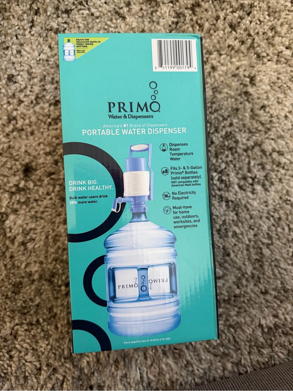 Primo Portable Water Dispenser Pump — Teal/Blue